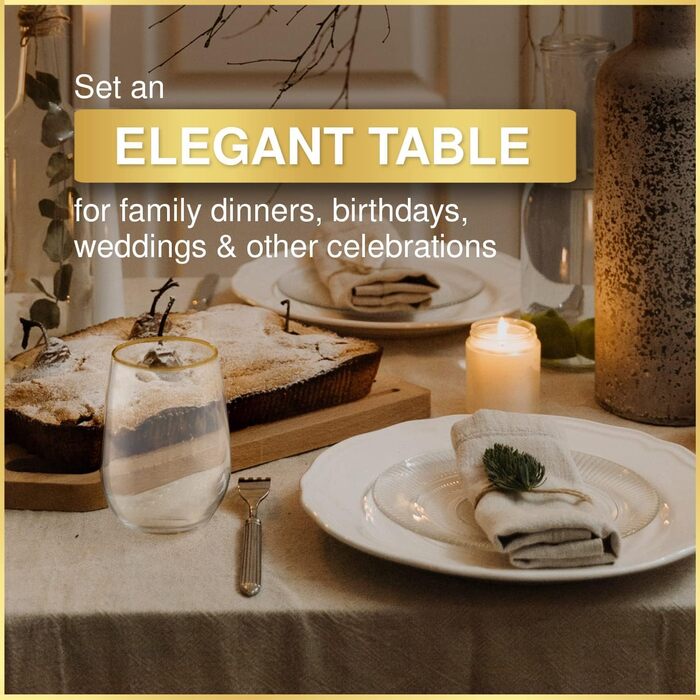 Пластиковые бокалы для вина без ножки 32 шт 340 мл CHATEAU FINE TABLEWARE