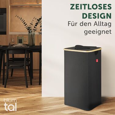 Контейнер для збору пляшок Blumtal Deposit 150 л з 2 відділеннями - Бамбуковий органайзер для пляшок - Збірник порожніх пляшок - Збірник пляшок - Контейнер для збору порожніх пляшок з отвором - Збірник пляшок (чорний, Збірник пляшок - 100 л)