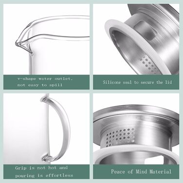 Стеклянный кувшин с крышкой для напитков 1,8 л Sharemee