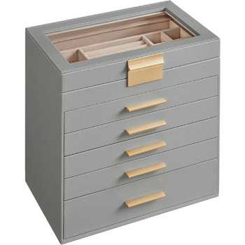 Органайзер для ювелірних виробів 6-рівневий, сірий SONGMICS