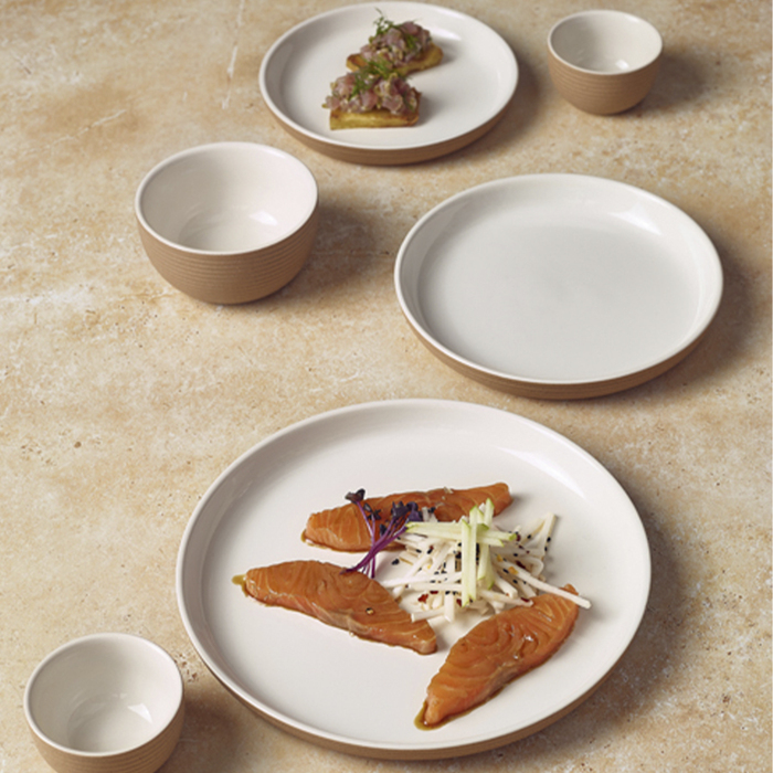 Тарелка 20*h 2.5 см см, Kava White Stoneware Ribbed, GenWare