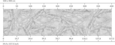 Плівка для кухонного фартуха, глянцева, 70x100 см, мармуровий вигляд, чорно-білий, бризкозахисна, плитка, дзеркало, клейка плівка для кухонного фартуха (преміум-класу, 100 см x 400 см)