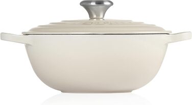 Чавунна каструля Le Creuset Signature La Marmite, 24 см, 4,1 л, колір Meringue (підходить для всіх типів плит, включаючи індукційні)