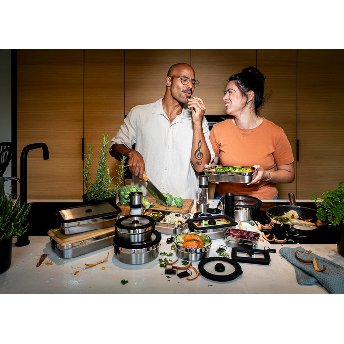 Контейнер для зберігання 0,4 л круглий, нержавіюча сталь FLEXX 2GO Rosle