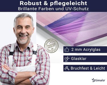 Кухонний фартух timalo зі скляним виглядом Північне море, очерет, захід сонця, океан, солома 2 мм акрилове скло Бризок настінний для плити, кухонний скляний фартух, акрилова скляна настінна панель, панель для фартуха (80 x 50 см, 306- Фіолетовий пейзаж)