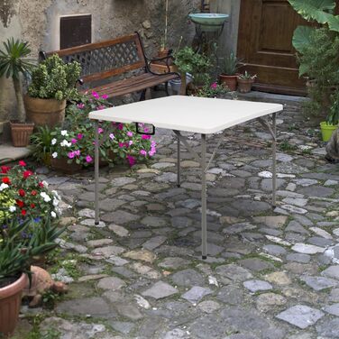 Сложный кемпинговый стол 86 x 86 x 74 см белый Bonnlo