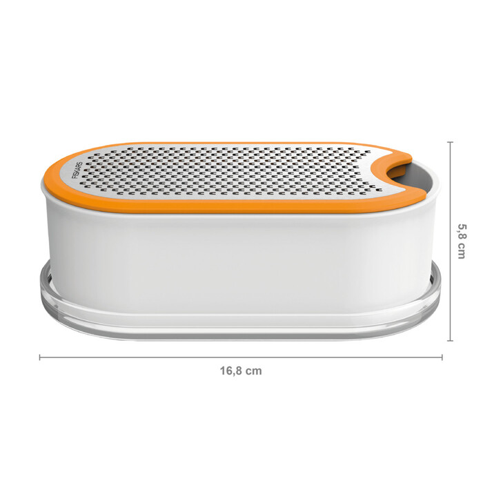 Терка с контейнером белая Fiskars Functional Form (1019530)