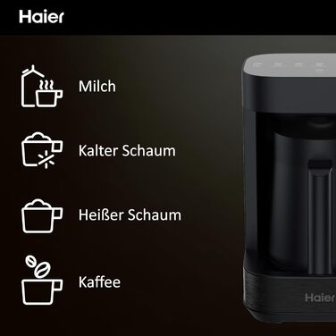 Чайник та спінювач молока Haier в одному Прилад для приготування кількох напоїв із вбудованим чайником та спінювачем молока Багато програм для кави, гарячого шоколаду, чаю та заварювання Серія 5 - HMB5A
