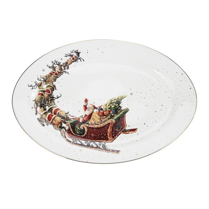 Блюдо Fissman CHRISTMAS овальное 35х23,5 cм фарфор (14014)