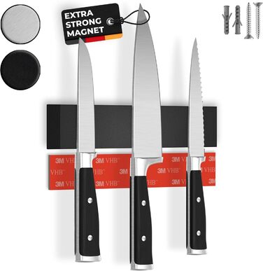 Магнітний тримач для ножів настінний 25 см, чорний CUCINO