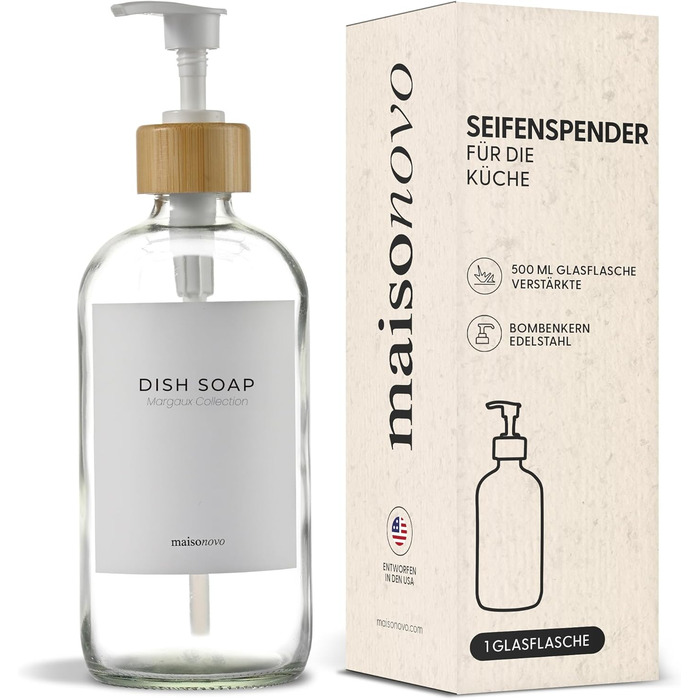 Диспенсер для мила 500 мл, прозоре скло MaisoNovo