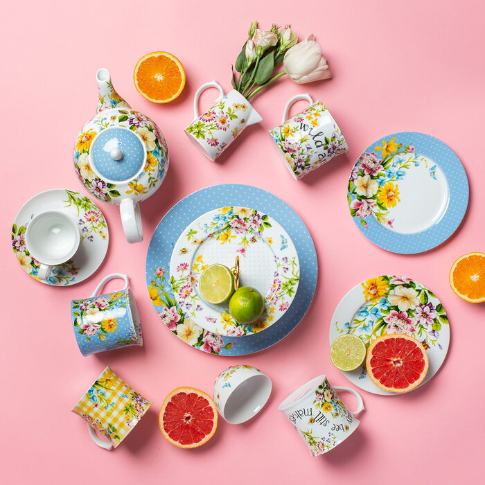 Кружка для чая Katie Alice ENGLISH GARDEN Yellow Gingham, фарфор, 400 мл