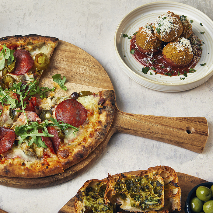 Дошка для піци з ручкою 28 см, Acacia Wood, Genware