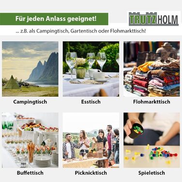 Складной фуршетный стол 180x75 см белый TRUTZHOLM