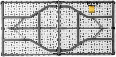 Складаний стіл для кемпынгу 153 х 74 х 74 см білий COSTWAY