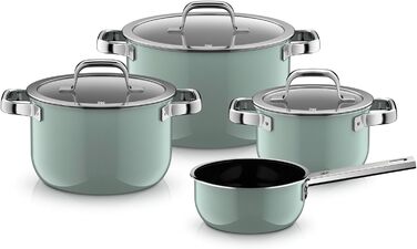 Набір каструль зі скляними кришками, 4 предмети, зелений Fusiontec Mineral Pro WMF