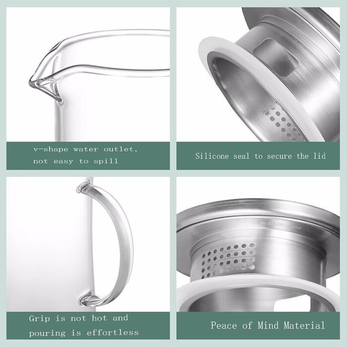 Стеклянный кувшин с крышкой для напитков 1,8 л Sharemee