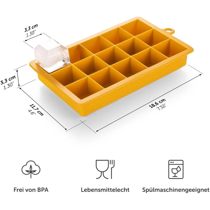 Силіконові формочки для льоду Blumtal 2x24 - Форма для льоду - Силіконова форма для льоду розміром 2,6 см - 2 форми для льоду розміром M - Льодогенератор без BPA 2 шт. - Кубики M (Кубики XL, Чорний, Синій - Гостра гірчиця)