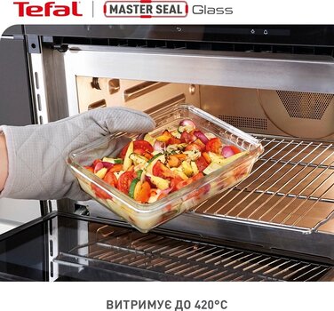 Tefal Набір контейнерів Master Seal, 3шт, жаростійке скло, прозорий