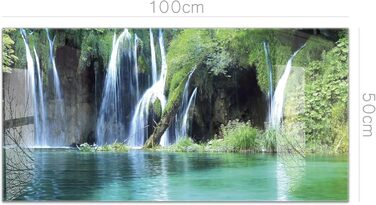 Кухонний фартух timalo зі скляним виглядом Північне море, очерет, захід сонця, океан, солома 2 мм акрилове скло Бризокості для плити, кухонний скляний фартух, акрилова скляна настінна панель, захисна панель для фартуха (100 x 50 см, 312- Водоспади)