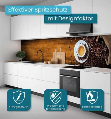 Самоклеючий кухонний фартух - матовий, преміальна бризкозахисна плівка 0,4 мм як доступна альтернатива склу, легке встановлення та очищення - висота 60 см - Дизайн Світло-сірий мармур 180 x 60 см (кавово-коричневий, Ш 280 см x В 60 см, 0,2 мм)