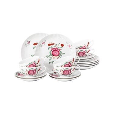 Чайний сервіз на 6 персон, 18 предметів, маленький Amina Ostfriesenrose Seltmann Weiden