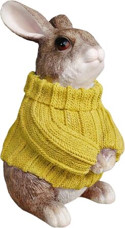 Декоративні фігурки кроликів у светрі жовтий colourliving