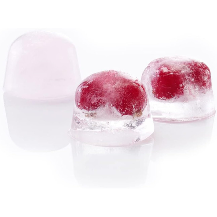 Льодогенератор Westmark Ice Cube Maker Cube форма для льоду з кришкою, для приготування 6 великих кубиків льоду, прозорий/червоний/білий пластик, без BPA, великий (круглий, маленький)