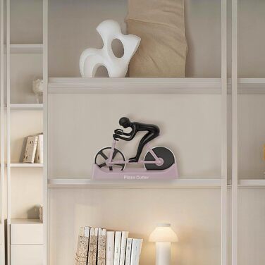 Резак для пиццы в виде велосипедиста с подставкой, лиловый KUONIIY