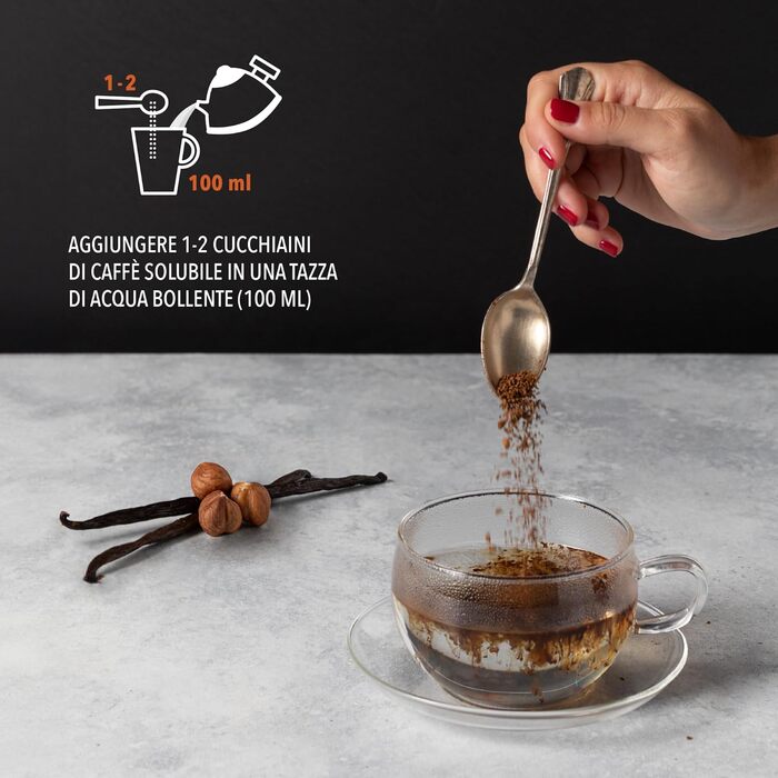 Растворимый кофе с ванилью и фундуком в стеклянной банке 50 г King Cup