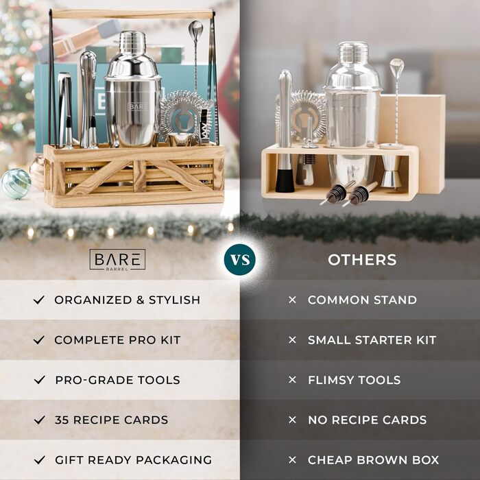 Професійний набір для приготування коктейлів 12 предметів Bare Barrel