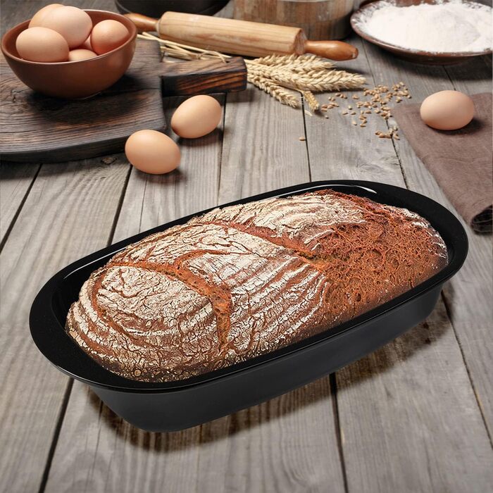 Форма для випічки хліба Westmark - високоякісна емальована форма для випічки хліба, як з пекарні - 32 см - для рівномірного підрум'янювання - 100 стійка до подряпин (чорна) (емаль зі скребком)
