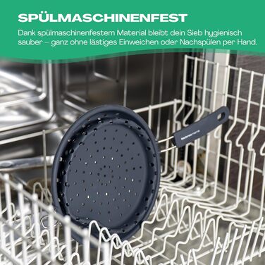 Складаний силіконовий кухонний друшляк з ручкою Netrox