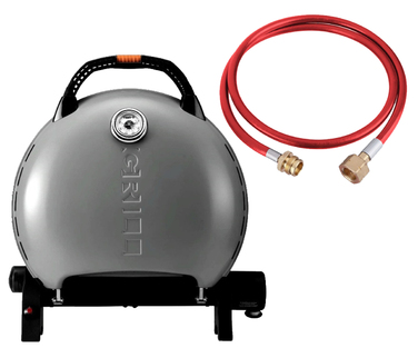 КОМПЛЕКТ Портативный переносной газовый гриль O-GRILL 600T, серебро+шланг в подарок! Код: 011681