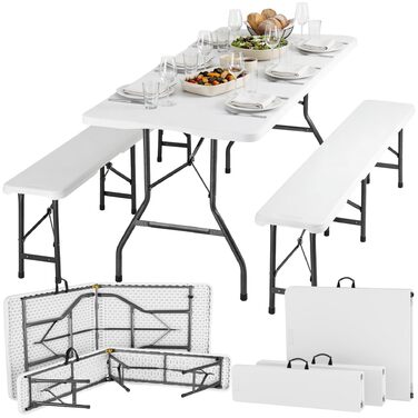 Комплект садовой мебели из 3 предметов белый tectake