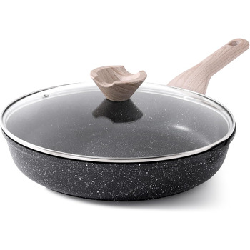 Сковорода 32 см зі скляною кришкою, класичний граніт Kordisen