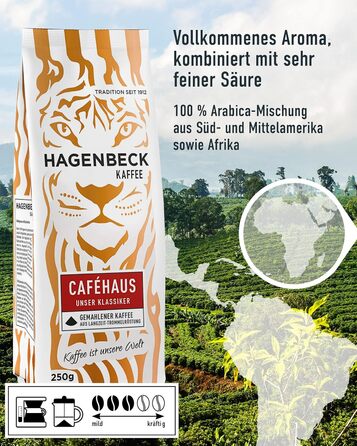 Кава - Кав&39ярня - Смажена кава - Мелені кавові зерна - 250 г - 100 арабіка - Ароматна - Традиційна кавова суміш (Подарунковий набір (5 упаковок), 250 г (5 упаковок))