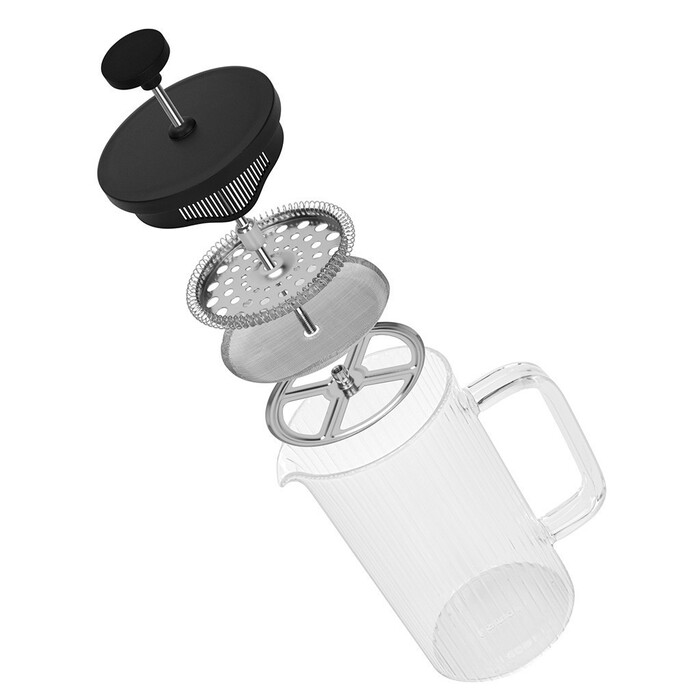 Заварювальний чайник з поршнем Fissman 1000 мл скляна колба (9157)