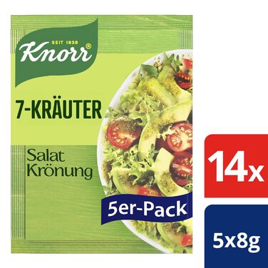 Заправка для салату Knorr з травами для смачної заправки для салату з натуральними інгредієнтами* 15 шт. 5 шт. (7 трав)