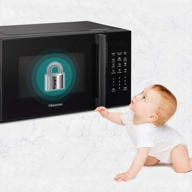 Мікрохвильова піч Hisense H20MOBP1HI / 700 Вт / InverterTech / Керамічне покриття / Преміальне скло / Виготовлена на замовлення, багатофазне приготування / Функція розморожування / 5 рівнів потужності / Блокування від дітей / Чорна (23 л, цифрове керуванн