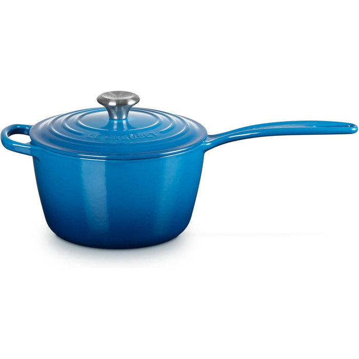 Чугунный сотейник Ø 18 см, 1,8 л с крышкой, синий Марсель Signature Le Creuset