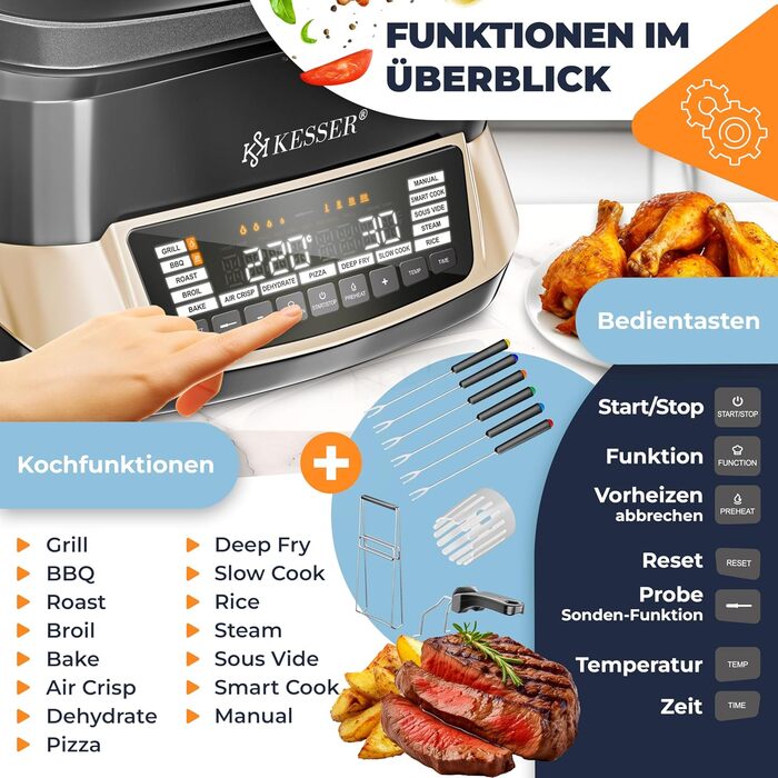 Мультиварка 8 л 1800 Вт KESSER