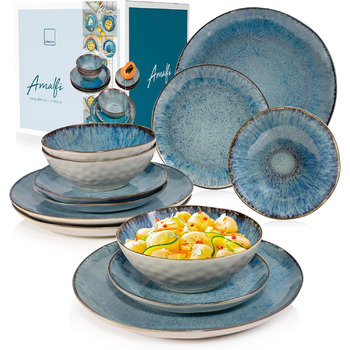 Набор посуды на 4 персоны, 12 предметов, синий Amalfi Sänger