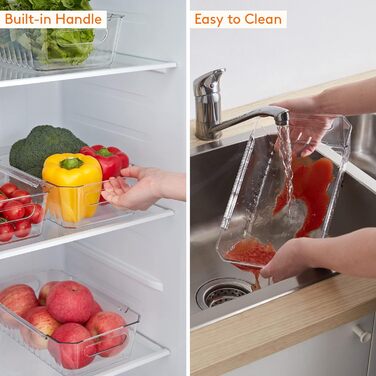 Набір органайзерів для холодильника Lifewit 8 шт. , контейнер для зберігання контейнера для зберігання холодильника Прозорий контейнер для зберігання Коробки-органайзери для кухонної морозильної камери, стільниця комори, без бісфенолу А 8 шт.