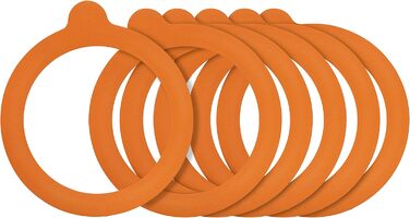 Резиновые уплотнители для банок 0,35-2 л, набор 6 предметов, оранжевые Kilner