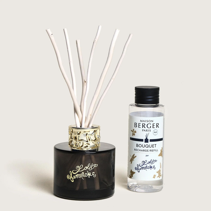 Набір Maison Berger Paris: дифузор LOLITA LEMPICKA чорний, 100 мл + Наповнювач з ароматом LOLITA LEMPICKA, 90 мл та спрей з ароматом LOLITA LEMPICKA, 50 мл