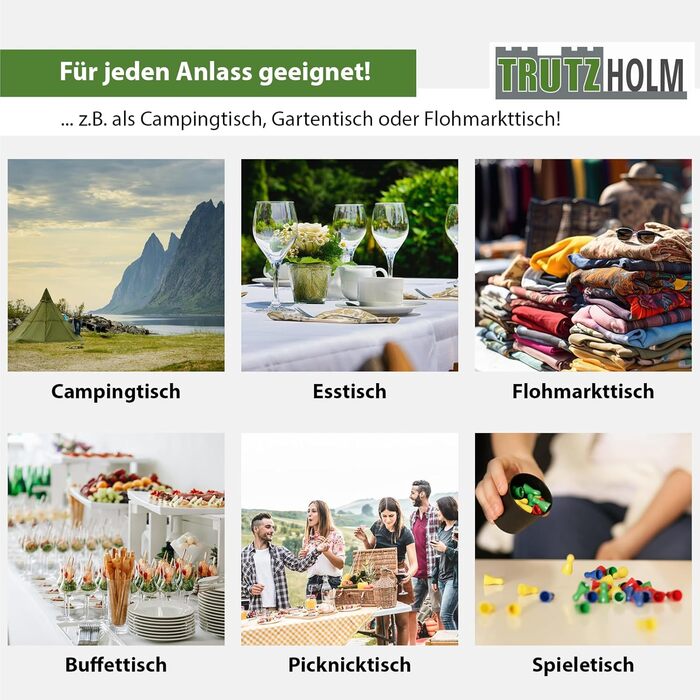 Складной фуршетный стол 180x75 см белый TRUTZHOLM