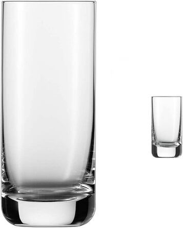 Пивная кружка SCHOTT ZWIESEL Convention 0,2 л (набор из 6 шт.), простой пивной бокал для Pilsner, безопасный для мытья в посудомоечной машине хрустальные бокалы Tritan, Made in Germany (Art.-No. 175500) (Стакан для питья - 0,37 л, Комплект с рюмкой)