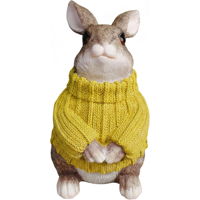 Декоративні фігурки кроликів у светрі жовтий colourliving