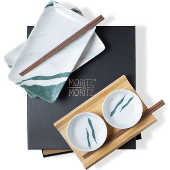 Набір посуду для суші на 2 персони, 10 предметів, Green/White Gourmet Moritz & Moritz